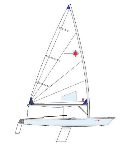 Laser sailboat drawing